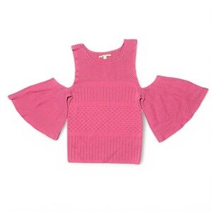 Gianni Bini Pink Knit Cold Shoulder Top XS